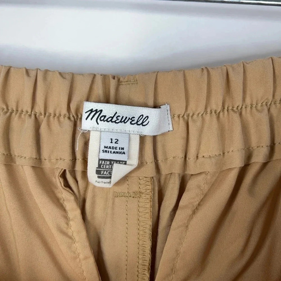 Madewell Tailored Tapered Pant Beige Tan High Rise Softdrape Elastic Waist 12 - Picture 8 of 12